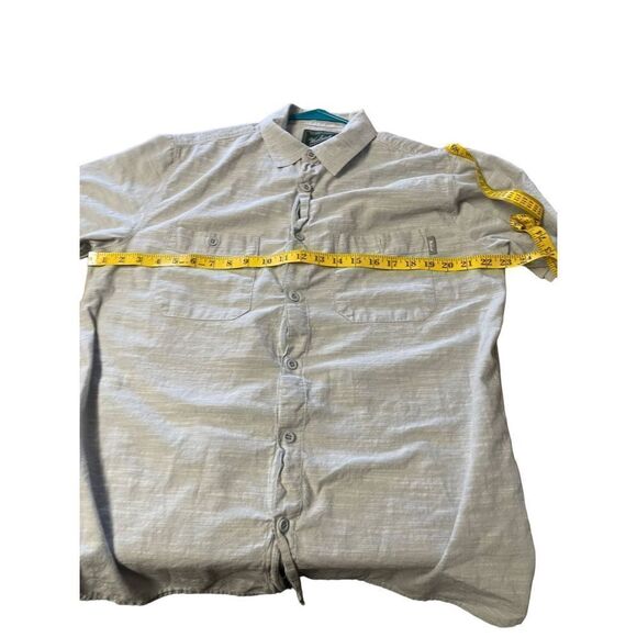 Woolrich Mens Space Dye Gray Short Sleeve Collared Buttons Up Shirt Size L - Picture 6 of 11